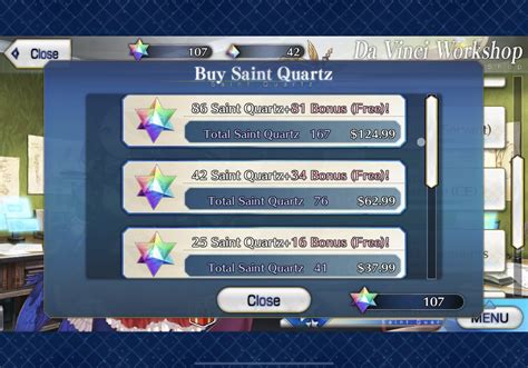 fgo saint quartz prices